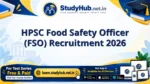 HPSC Food Safety Officer (FSO) Recruitment 2026
