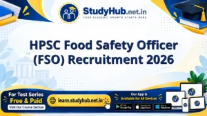 HPSC Food Safety Officer (FSO) Recruitment 2026
