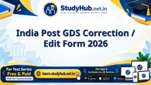 StudyHUB – Free Open Educational Resources India Post GDS Correction / Edit Form 2026