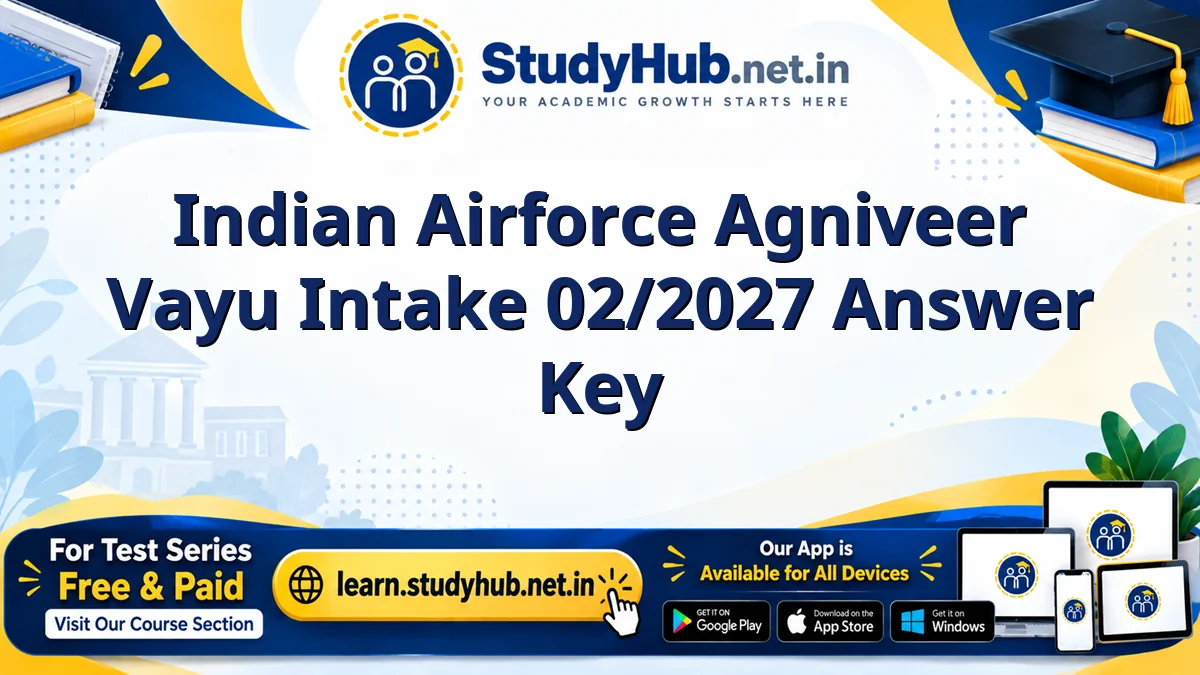 Indian Airforce Agniveer Vayu Intake 02/2027 Answer Key