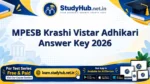 StudyHUB – Free Open Educational Resources MPESB Krashi Vistar Adhikari Answer Key 2026
