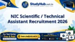 NIC Scientific / Technical Assistant Recruitment 2026