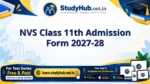 NVS Class 11th Admission Form 2027-28