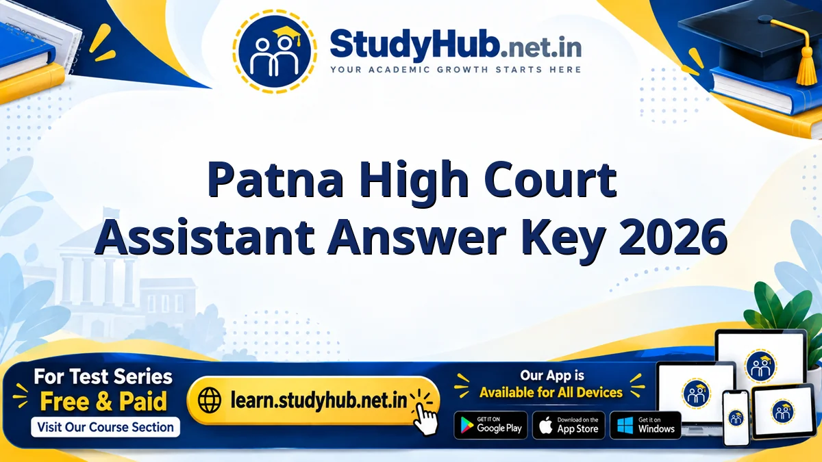 Patna High Court Assistant Answer Key 2026 Patna High Court Assistant Answer Key 2026