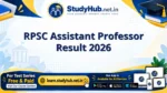 RPSC Assistant Professor Result 2026