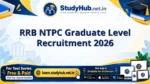RRB NTPC Graduate Level Recruitment 2026