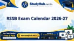 RSSB Exam Calendar 2026-27