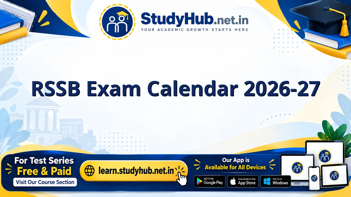 RSSB Exam Calendar 2026-27
