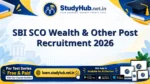 SBI SCO Wealth & Other Post Recruitment 2026