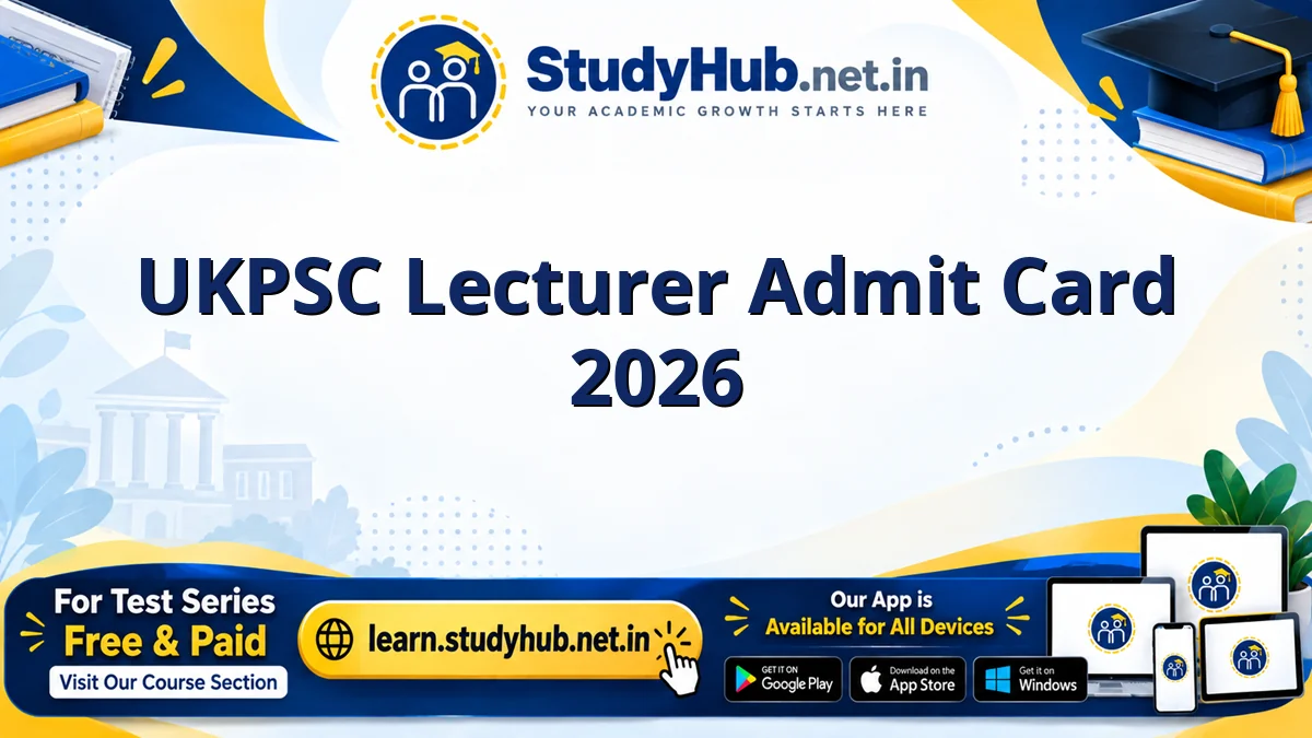 UKPSC Lecturer Admit Card 2026