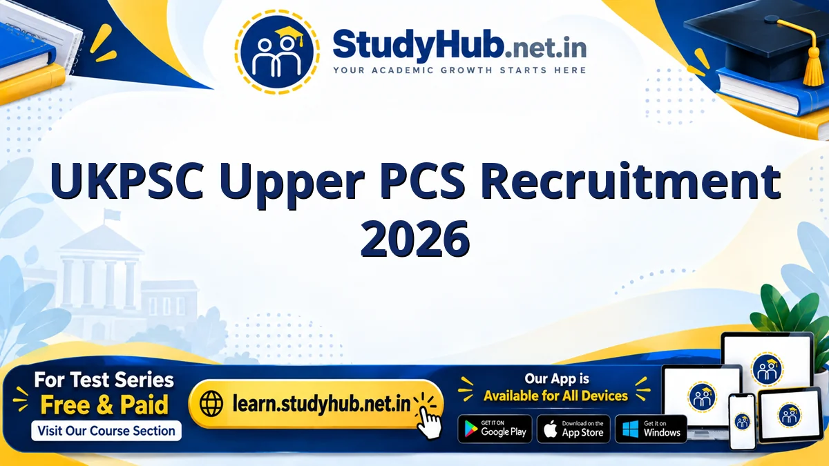 UKPSC Upper PCS Online Form 2026 UKPSC Upper PCS Recruitment 2026