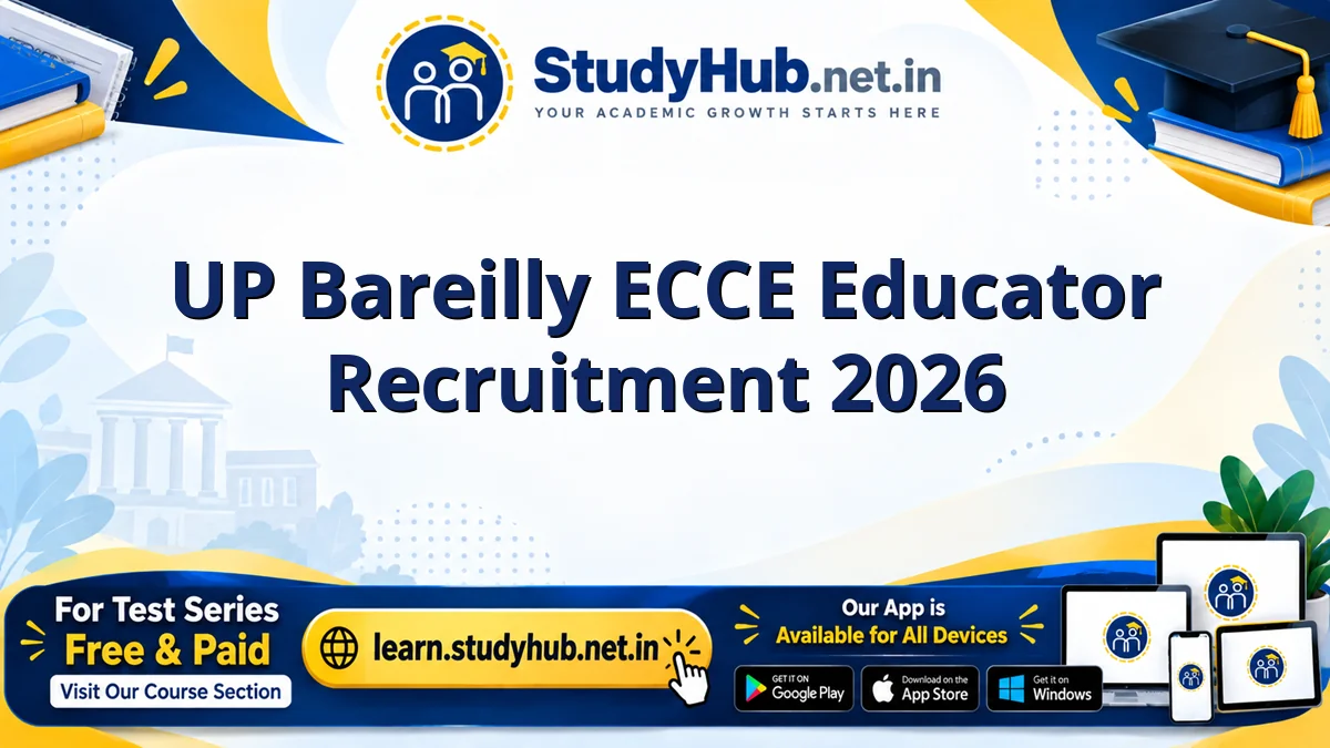 UP Bareilly ECCE Educator Recruitment 2026