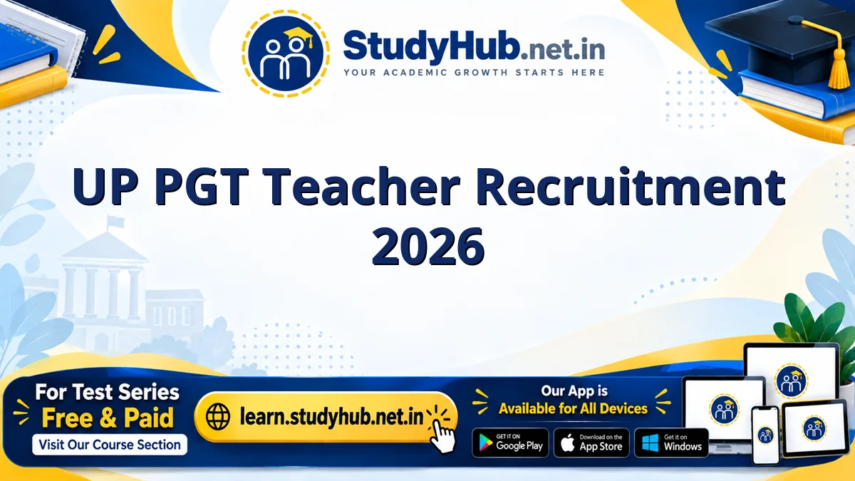 UP PGT Teacher Online Form 2026 (2607 Posts) UP PGT Teacher Recruitment 2026