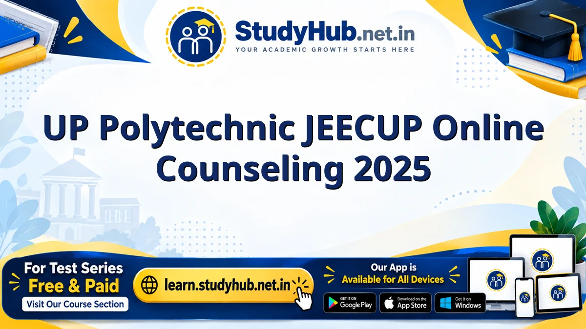 UP Polytechnic JEECUP Online Counseling 2025 UP Polytechnic JEECUP Online Counseling 2025