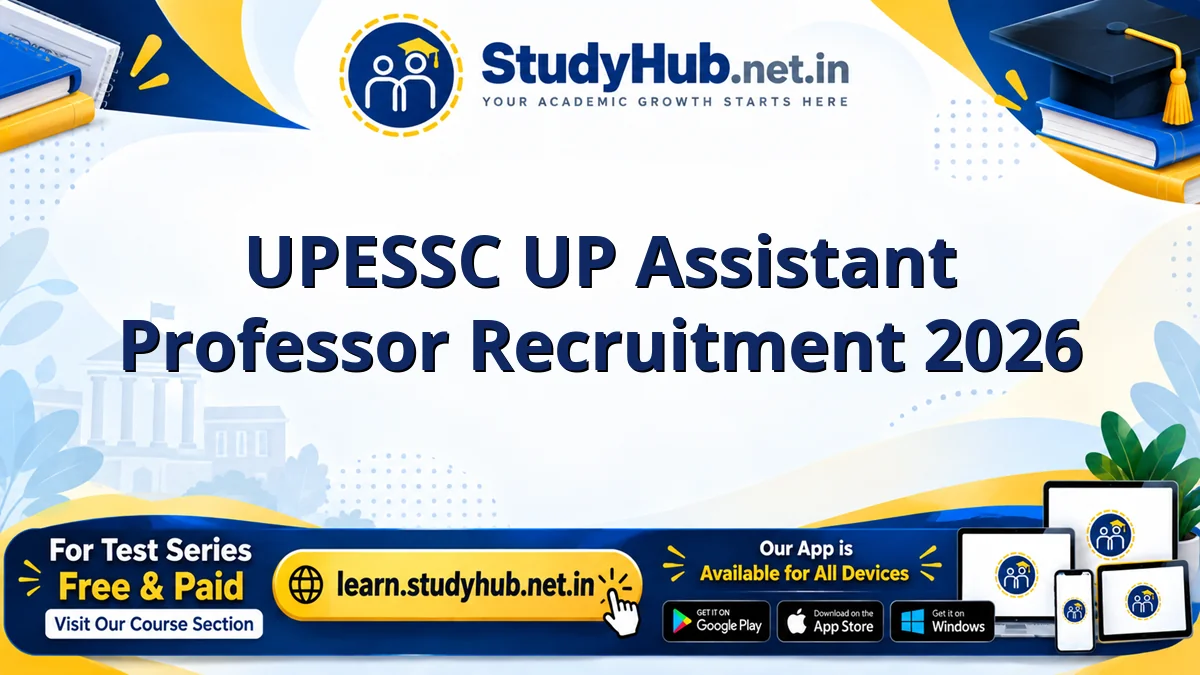 UPESSC UP Assistant Professor Online Form 2026 UPESSC UP Assistant Professor Recruitment 2026