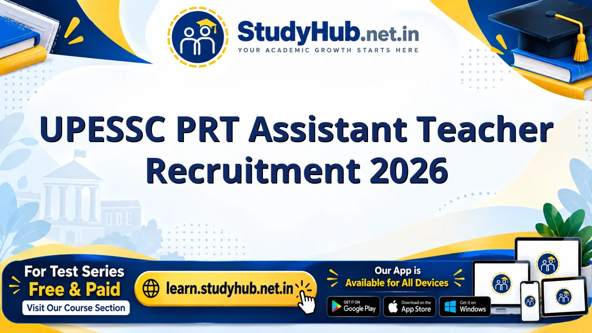 UPESSC PRT Assistant Teacher Recruitment 2026