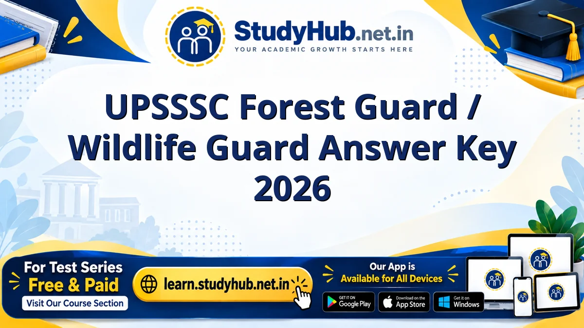 Sarkari Result UPSSSC Forest Guard / Wildlife Guard Answer Key 2026