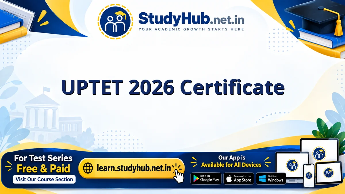 UPTET 2026 Certificate Correction UPTET 2026 Certificate