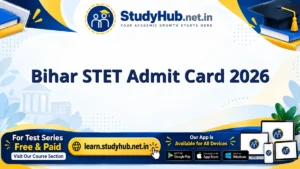 Bihar STET Admit Card 2026