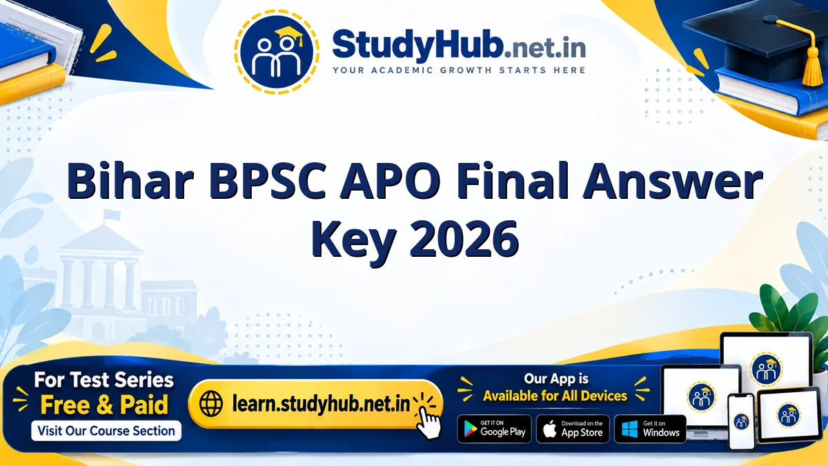 Sarkari Result Bihar BPSC APO Final Answer Key 2026