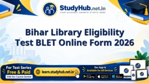Bihar Library Eligibility Test BLET Online Form 2026