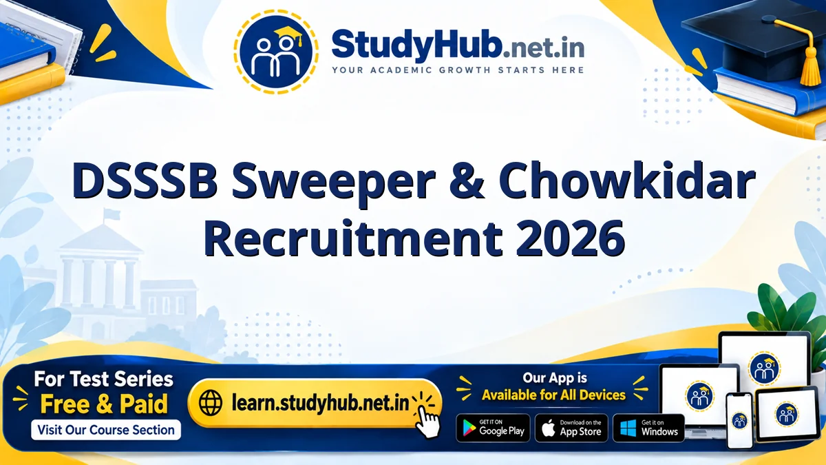 DSSSB Sweeper & Chowkidar Online Form 2026 DSSSB Sweeper & Chowkidar Recruitment 2026