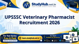 UPSSSC Veterinary Pharmacist Recruitment 2026