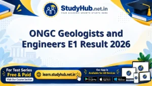 ONGC Geologists and Engineers E1 Result 2026