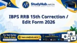 IBPS RRB 15th Correction / Edit Form 2026