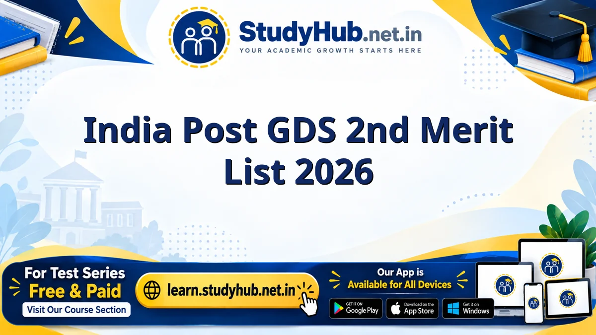 India Post GDS 2nd Merit List 2026 India Post GDS 2nd Merit List 2026