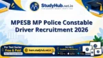 MPESB MP Police Constable Driver Recruitment 2026