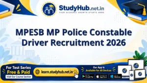 StudyHUB – Free Open Educational Resources MPESB MP Police Constable Driver Recruitment 2026