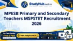MPESB Primary and Secondary Teachers MSPSTET Recruitment 2026