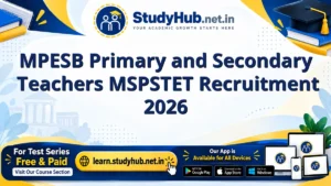 MPESB Primary and Secondary Teachers MSPSTET Recruitment 2026