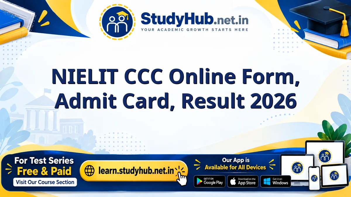 NIELIT CCC Online Form, Admit Card, Result 2026