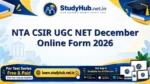 NTA CSIR UGC NET December Online Form 2026