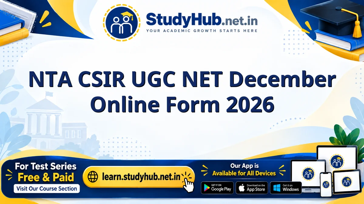 NTA CSIR UGC NET December Online Form 2026