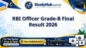 StudyHUB – Free Open Educational Resources RBI Officer Grade-B Final Result 2026