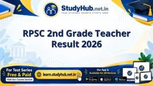 RPSC 2nd Grade Teacher Result 2026