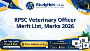 StudyHUB – Free Open Educational Resources RPSC Veterinary Officer Merit List, Marks 2026