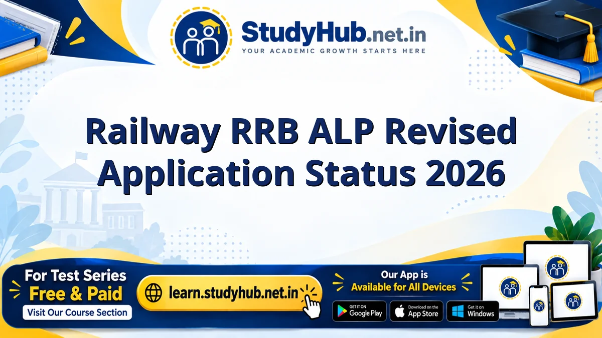 Railway RRB ALP Revised Application Status 2026 – Out Railway RRB ALP Revised Application Status 2026
