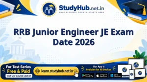 StudyHUB – Free Open Educational Resources RRB Junior Engineer JE Exam Date 2026