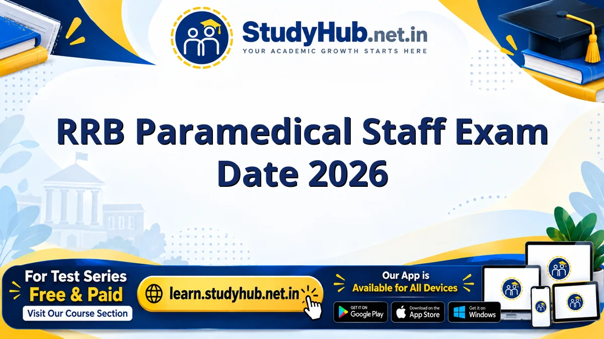 RRB Paramedical Staff Exam Date 2026 – Out RRB Paramedical Staff Exam Date 2026