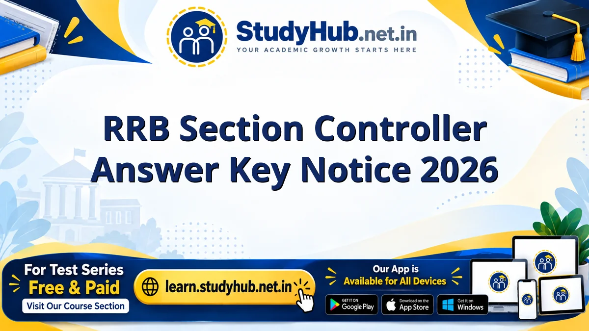 RRB Section Controller Answer Key Notice 2026