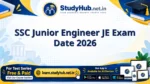 SSC Junior Engineer JE Exam Date 2026