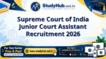 Supreme Court of India Junior Court Assistant Recruitment 2026