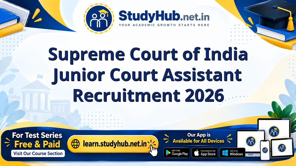 Supreme Court of India Junior Court Assistant Recruitment 2026