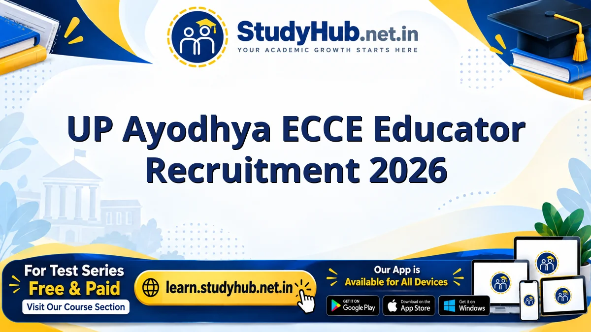 UP Ayodhya ECCE Educator Recruitment 2026