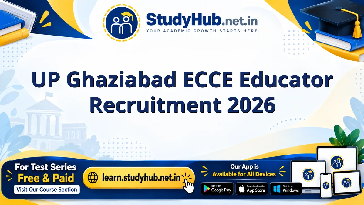 UP Ghaziabad ECCE Educator Recruitment 2026
