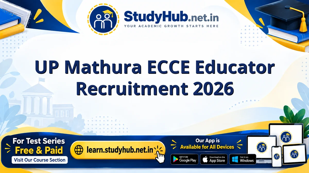 UP Mathura ECCE Educator Recruitment 2026